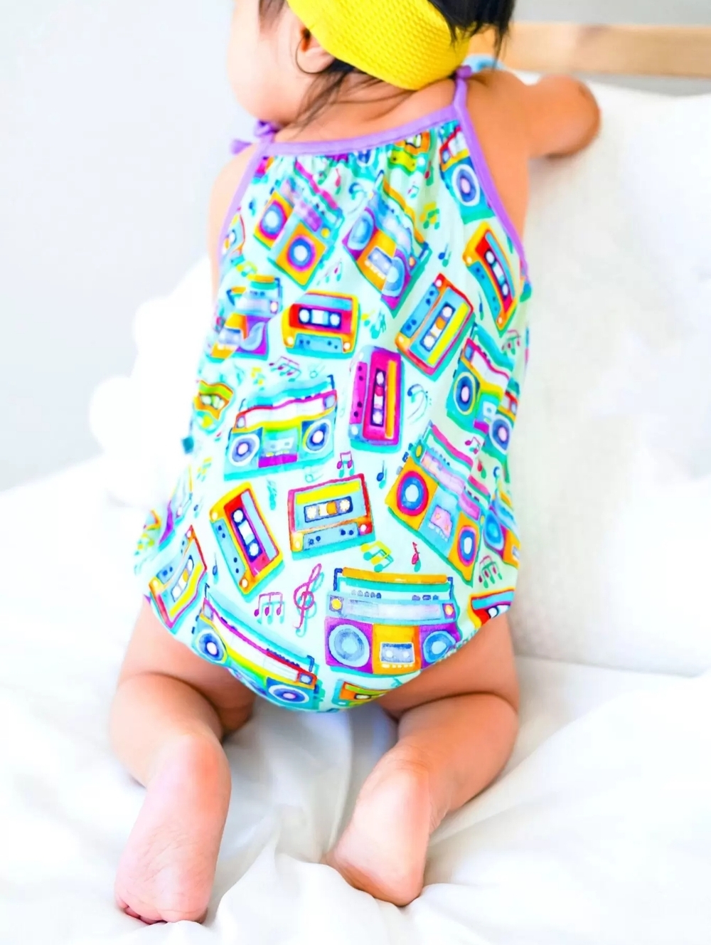 Birdie Bean Jesse Birdie Bubble - Colorful Music-Themed Bamboo Baby Romper